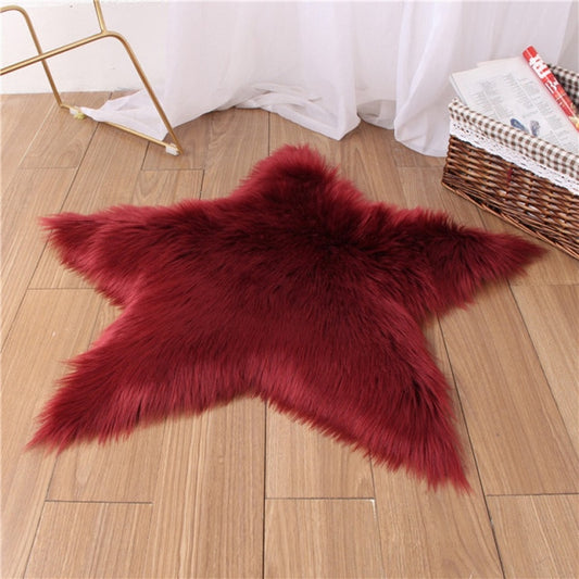 Maroon Star Shag Rug