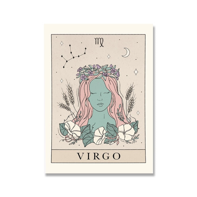 Virgo Bohemian Zodiac Canvas Print