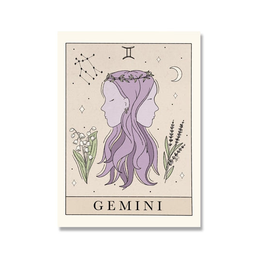 Gemini Bohemian Zodiac Canvas Print