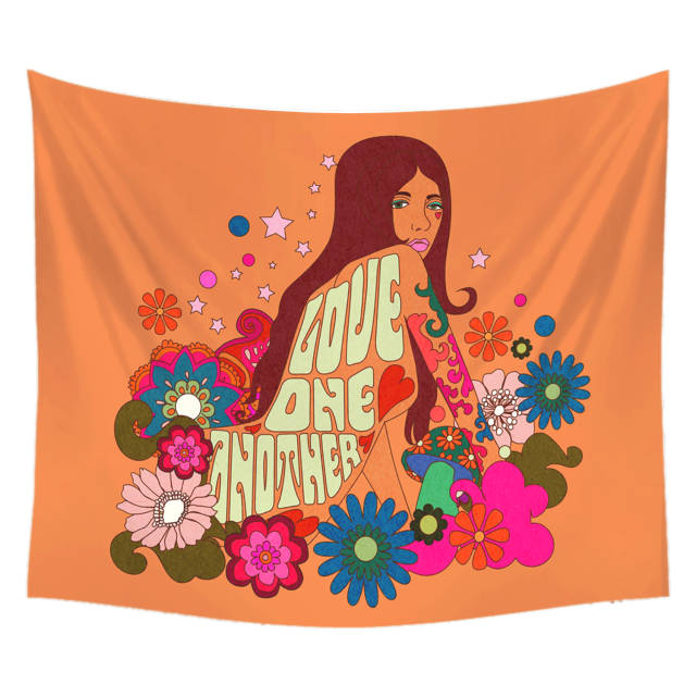 Spread Love Creamsicle Tapestry