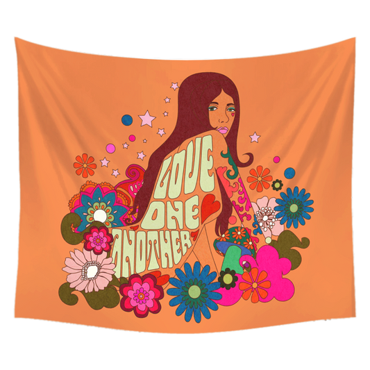 Spread Love Creamsicle Tapestry