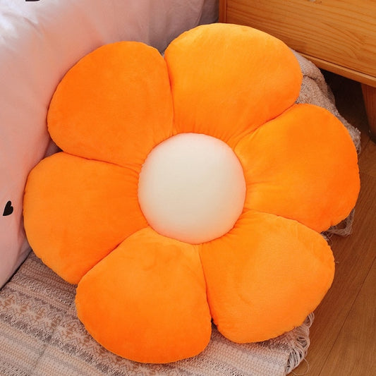 Orange Plush Flower Pillow