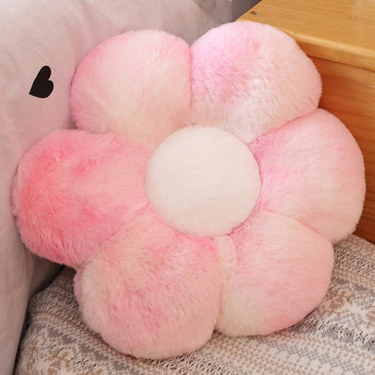 Light Pink Plush Flower Pillow