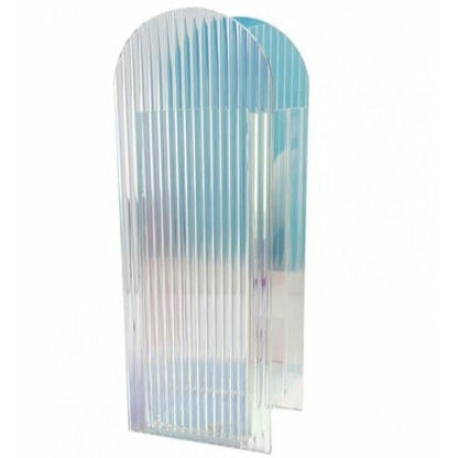 Rainbow Acrylic Ribbed Vase