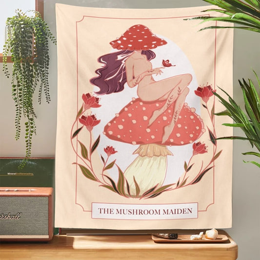 The Mushroom Maiden Tapestry