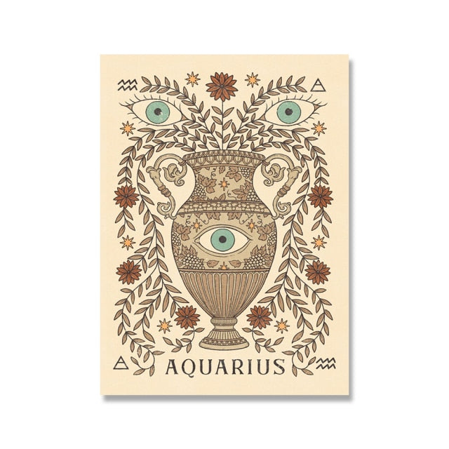 Aquarius Boho Sign Print
