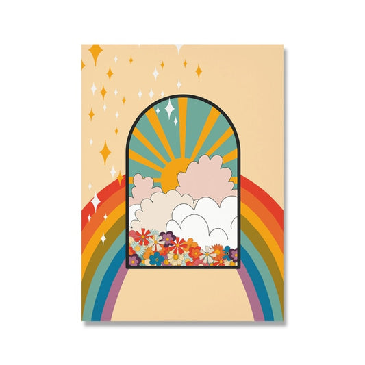 Rainbow Floral Poster