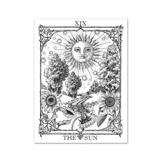 The Sun Tarot Card Canvas Painting