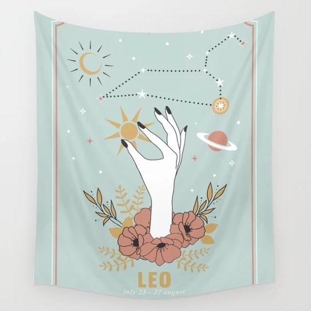 Leo Zodiac Tarot Tapestry