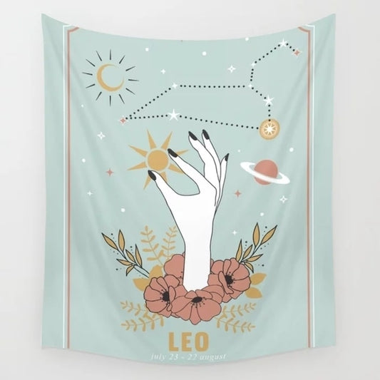 Leo Zodiac Tarot Tapestry