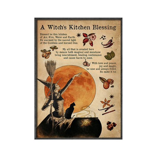 Kitchen Blessing Witchy Canvas