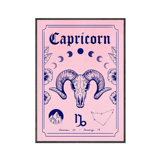 Capricorn Pretty Pink Poster
