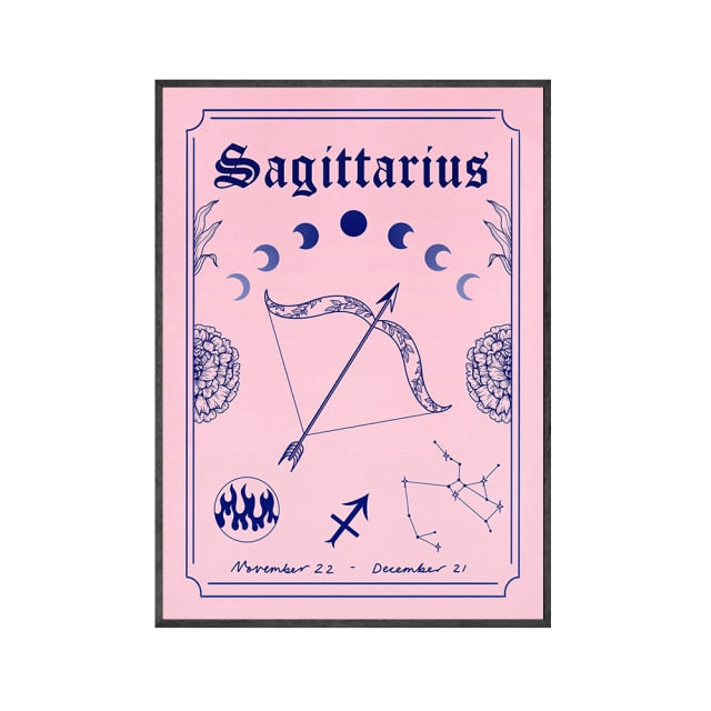 Sagittarius Pretty Pink Poster