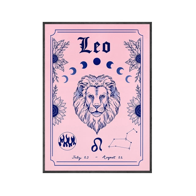 Leo Pretty Pink Poster