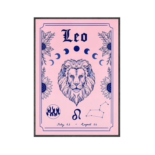 Leo Pretty Pink Poster