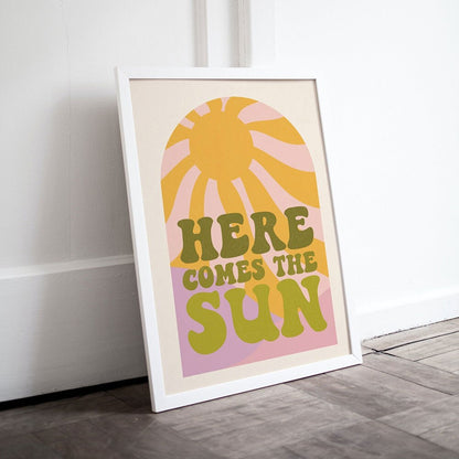 Here Comes The Sun Retro Poster