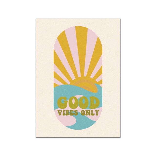 Good Vibes Only Retro Poster