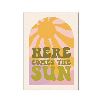 Here Comes The Sun Retro Poster