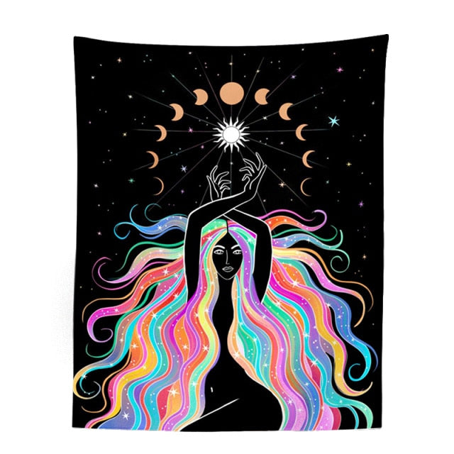 Rainbow Moon Goddess Tapestry