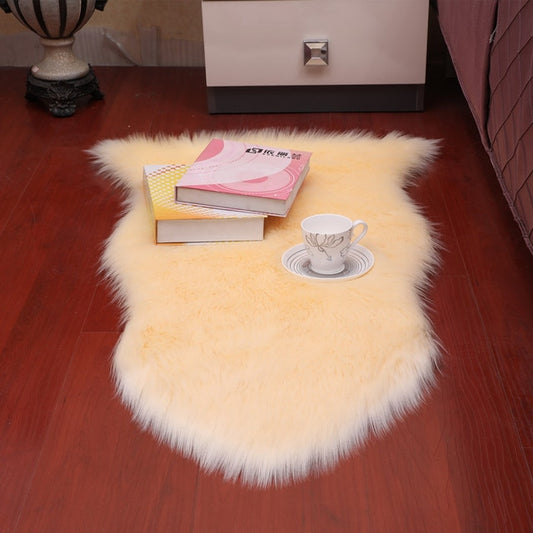 Pale Yellow Freeform Shag Rug