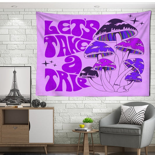 Lets Take a Trip Purple Tapestry